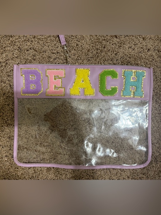 haibolan Handbags - chenille letter clear beach wristlet